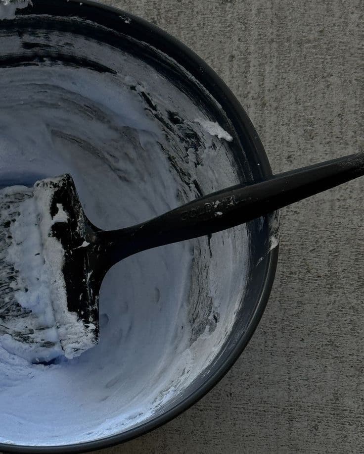 Colour mixed in a bowl with a tint brush